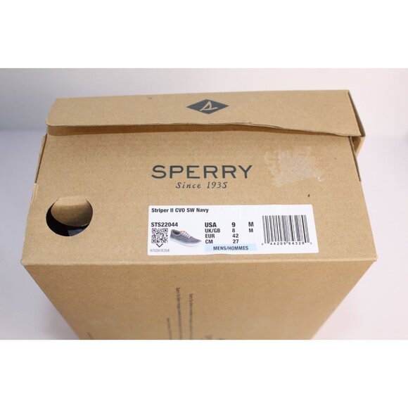 Sperry Striper ll, Salt Washed CVO Men's 9 Navy White Canvas Leather Casual NWB - Picture 10 of 10